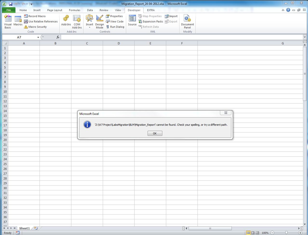 Ouverture d'un fichier Excel par VBA