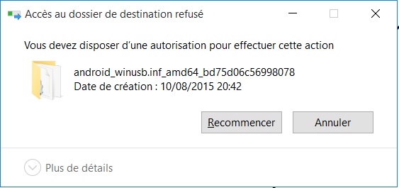 Vous devez disposer dune autorisation pour effectuer cette action