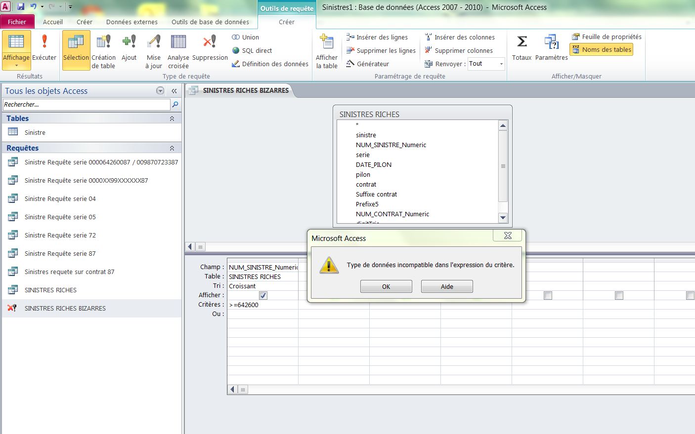  access  2010 requete  erreur type de donn e incompatible 