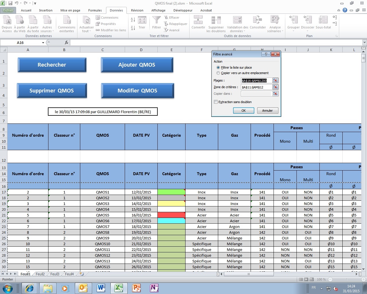 Macros et VBA Excel : Afficher le nombre de résultats Filtre