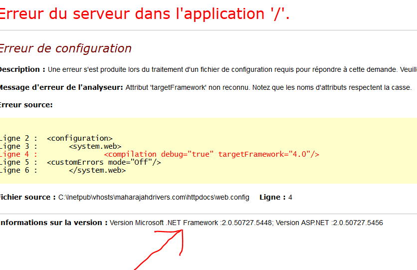 ASP.NET : Erreur du serveur dans l'application '/'.
