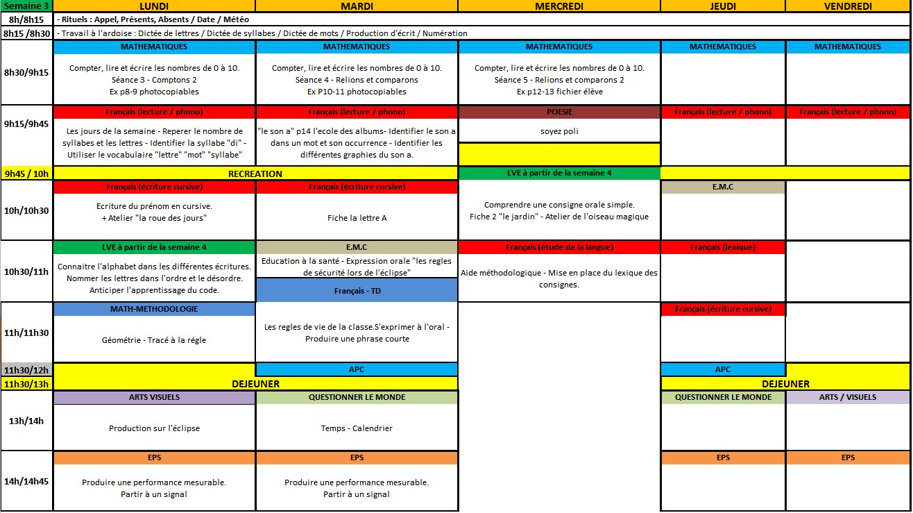 Projet de gestion de planning et edition de sequence pédagogique