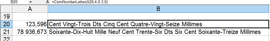 excel convertir chiffre en lettre