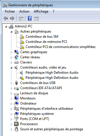 Windows 7 : Affichages Multiples non configurés