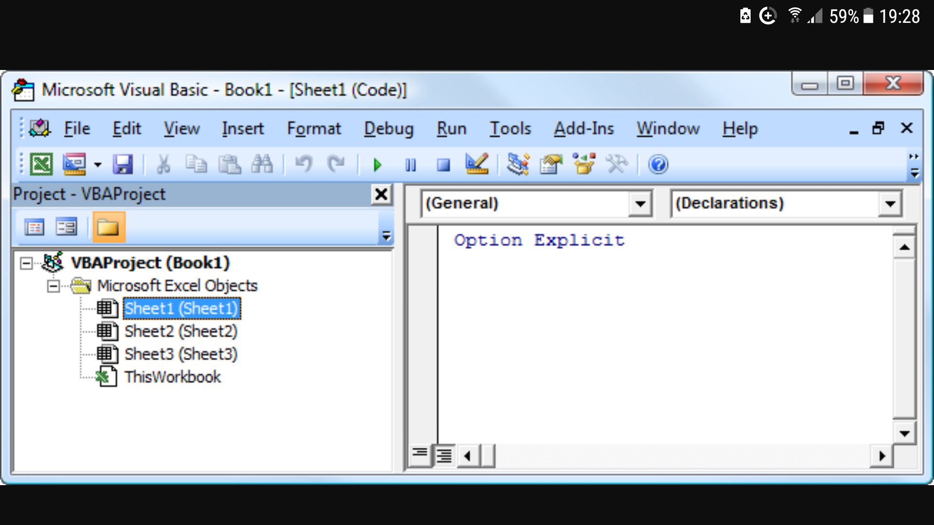 Explicit vba