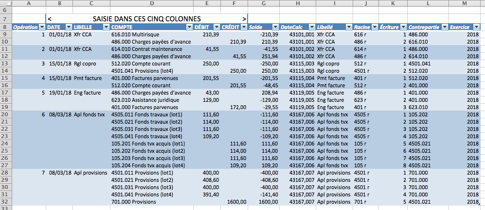 Excel : Afficher contrepartie comptable - sans VBA