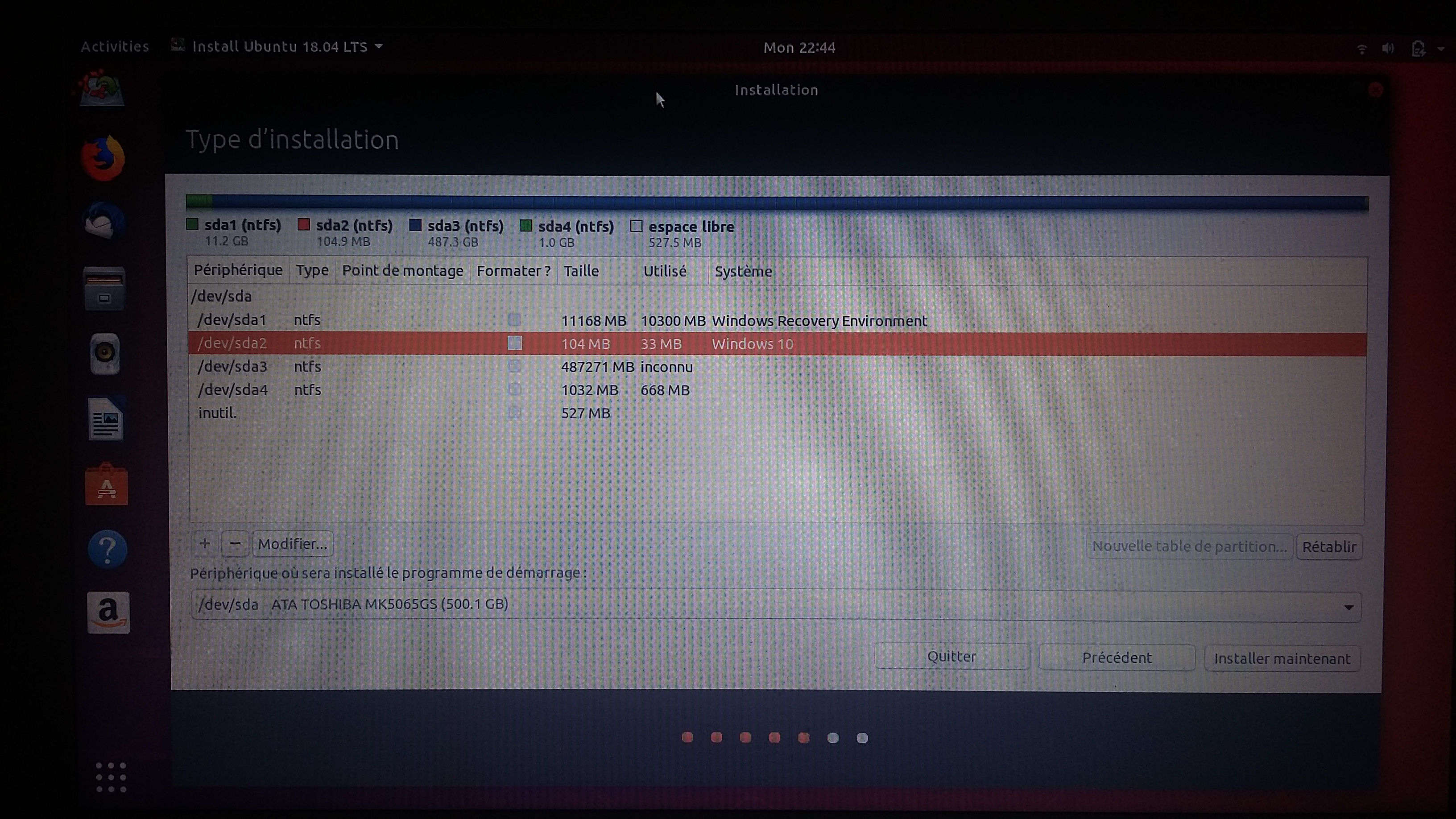 Aide partitionnement disque dur Ubuntu