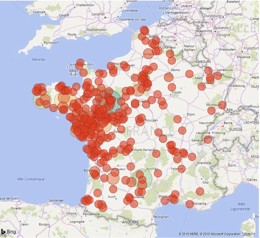 Power BI : Données PBI et carte France