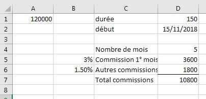 Excel : Calcul commissions par périodes