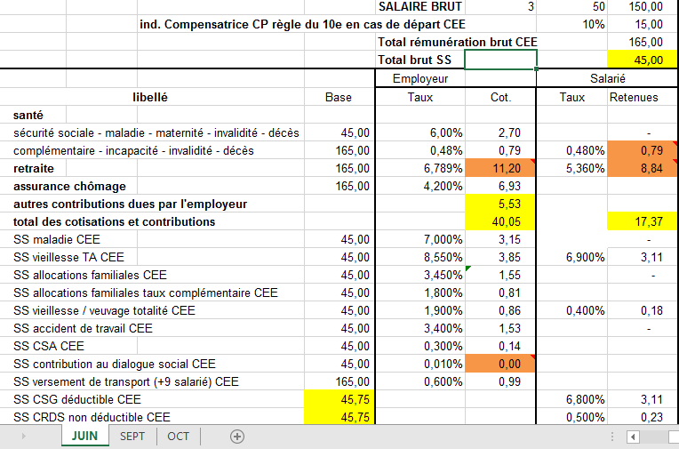 formule manquante salaire  Excel