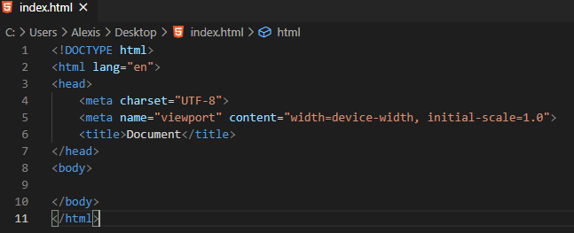 [Visual Studio Code] raccourci pour générer code html de base