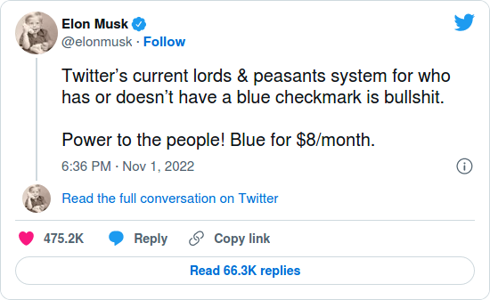 Nom : Screenshot_2022-11-02 Elon Musk floats  Twitter subscription that includes verification, long-.png
Affichages : 4691
Taille : 38,0 Ko