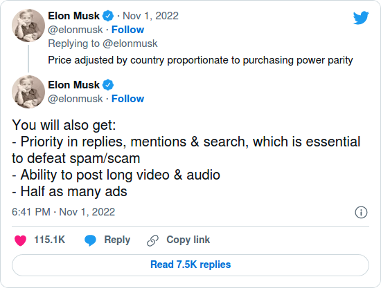 Nom : Screenshot_2022-11-02 Elon Musk floats  Twitter subscription that includes verification, long-.png
Affichages : 4218
Taille : 51,0 Ko