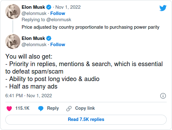 Nom : Screenshot_2022-11-02 Elon Musk floats  Twitter subscription that includes verification, long-.png
Affichages : 4332
Taille : 51,0 Ko